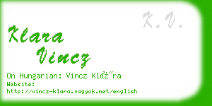 klara vincz business card